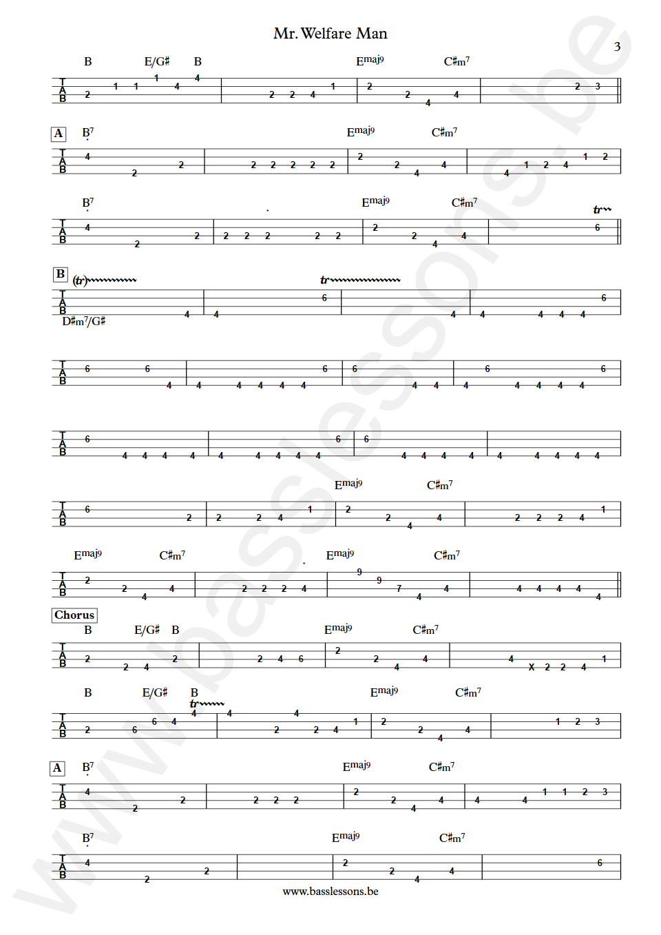 Gladys Knight and The Pips Mr. Welfare Man Joseph Lucky Scott Bass Tab part 3