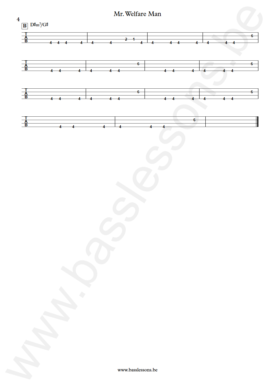 Gladys Knight and The Pips Mr. Welfare Man Joseph Lucky Scott Bass Tab part 4