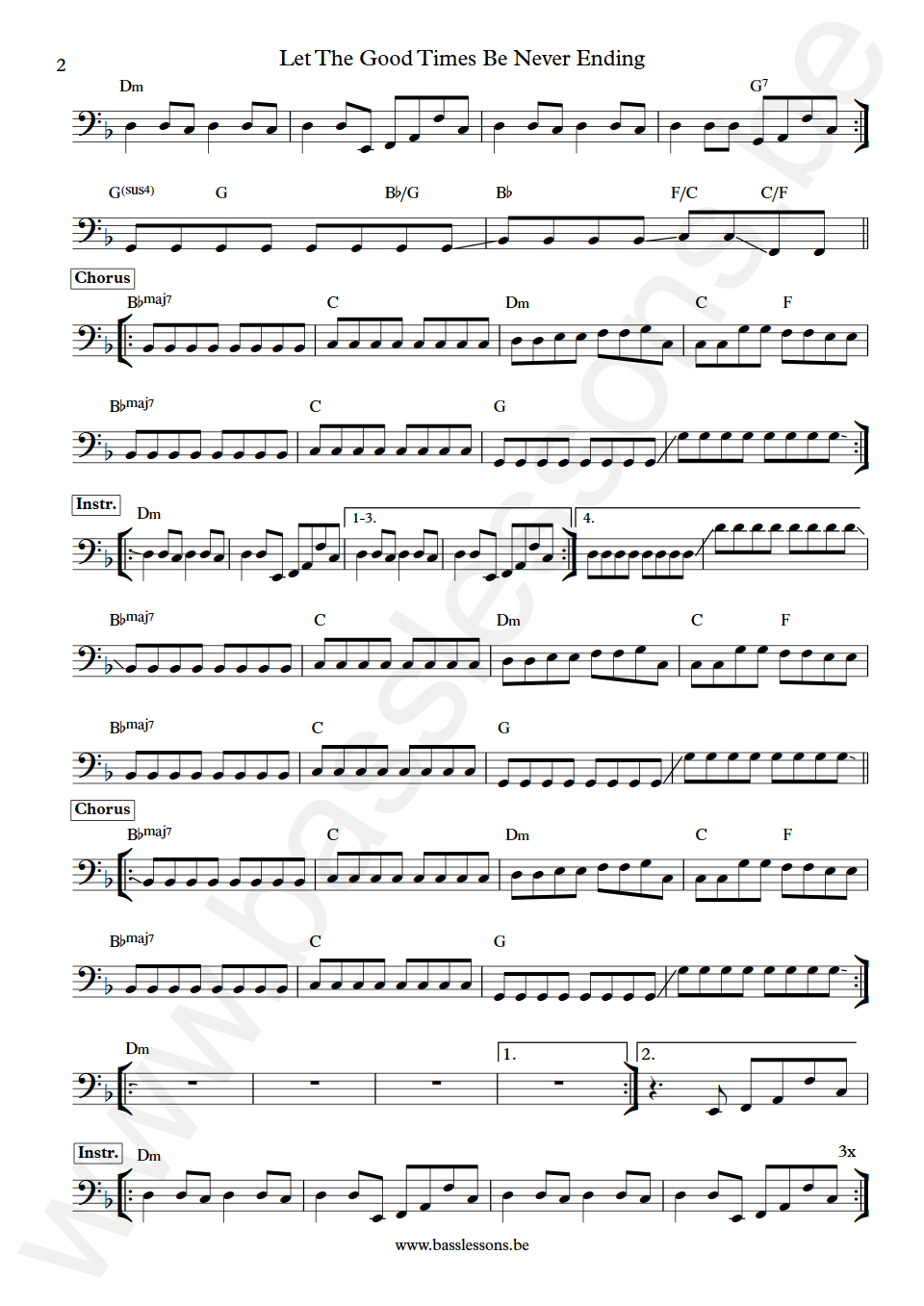 The Charlatans Let The Good Times Be Never Ending Martin Blunt Bass Transcription part 2