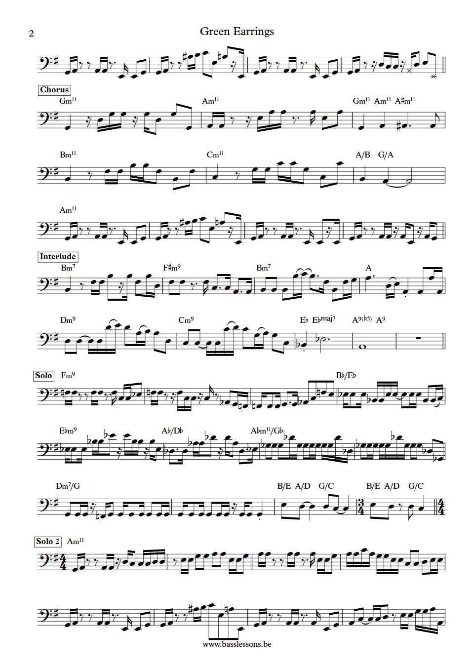 Steely Dan Green Earrings Chuck Rainey Bass Transcription part 2