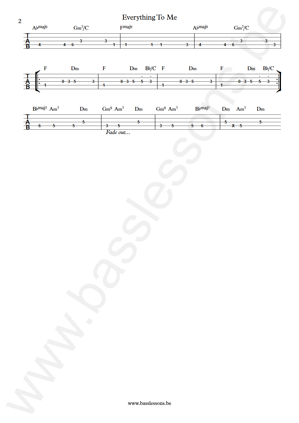 Monica Everything To Me Bryan-Michael Cox Bass Tab part 2