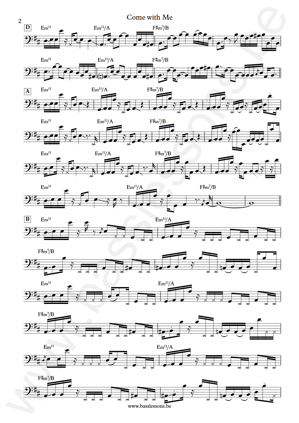 Tania Maria Come with Me Lincoln Goines Bass Transcription part 2