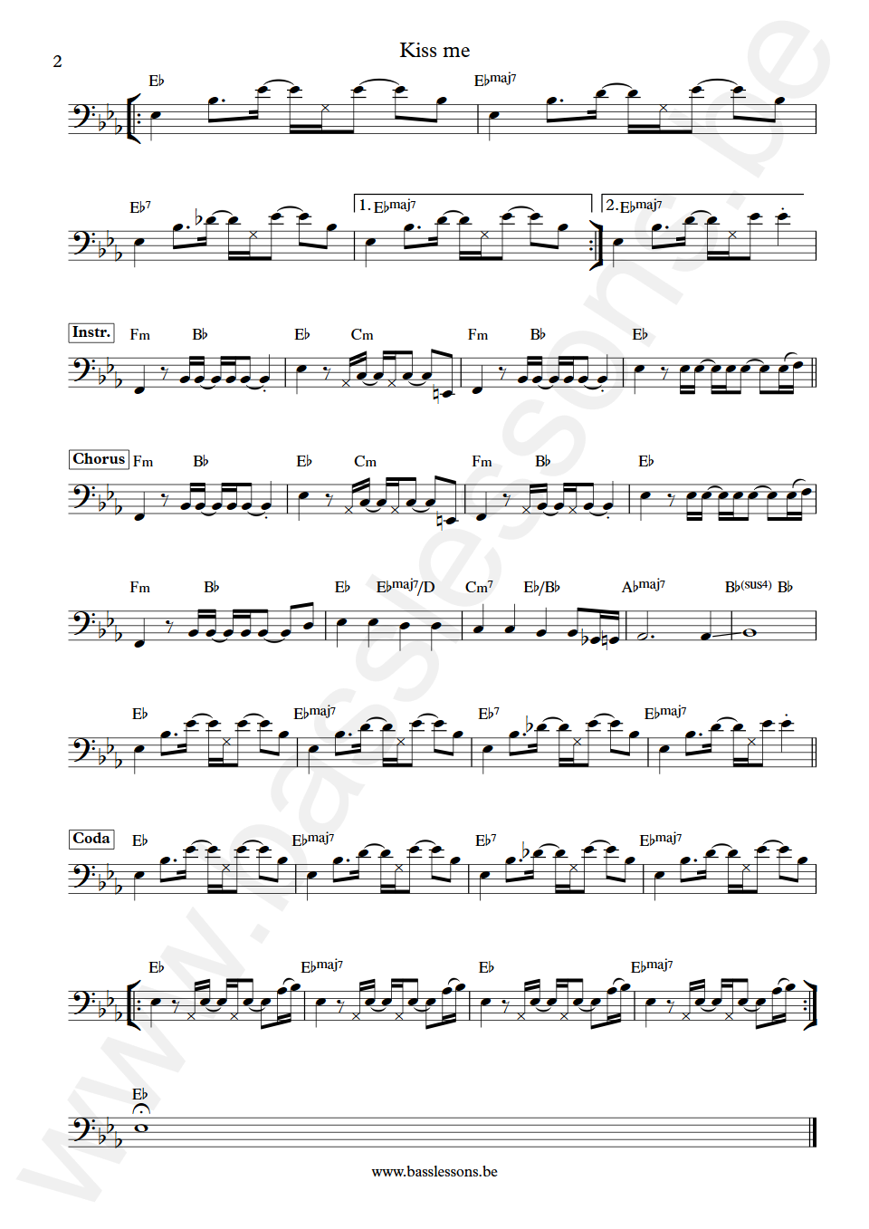 Sixpence None The Richer Kiss me J.J. Plasencio Bass Transcription part 2