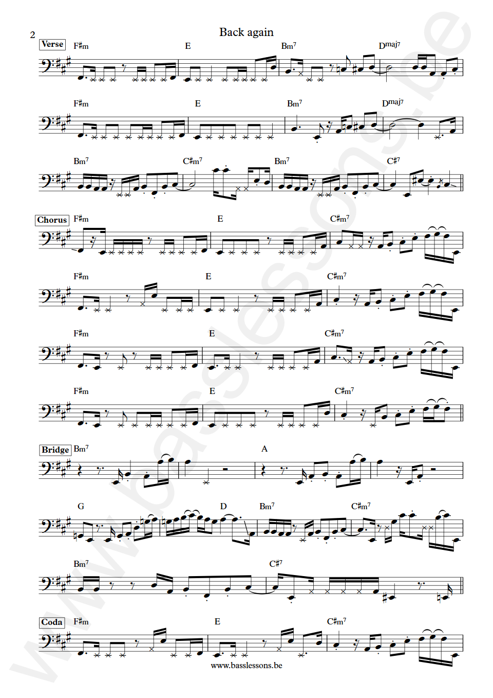 Joan as police woman Back again Meshell Ndegeocello Bass Transcription part 2