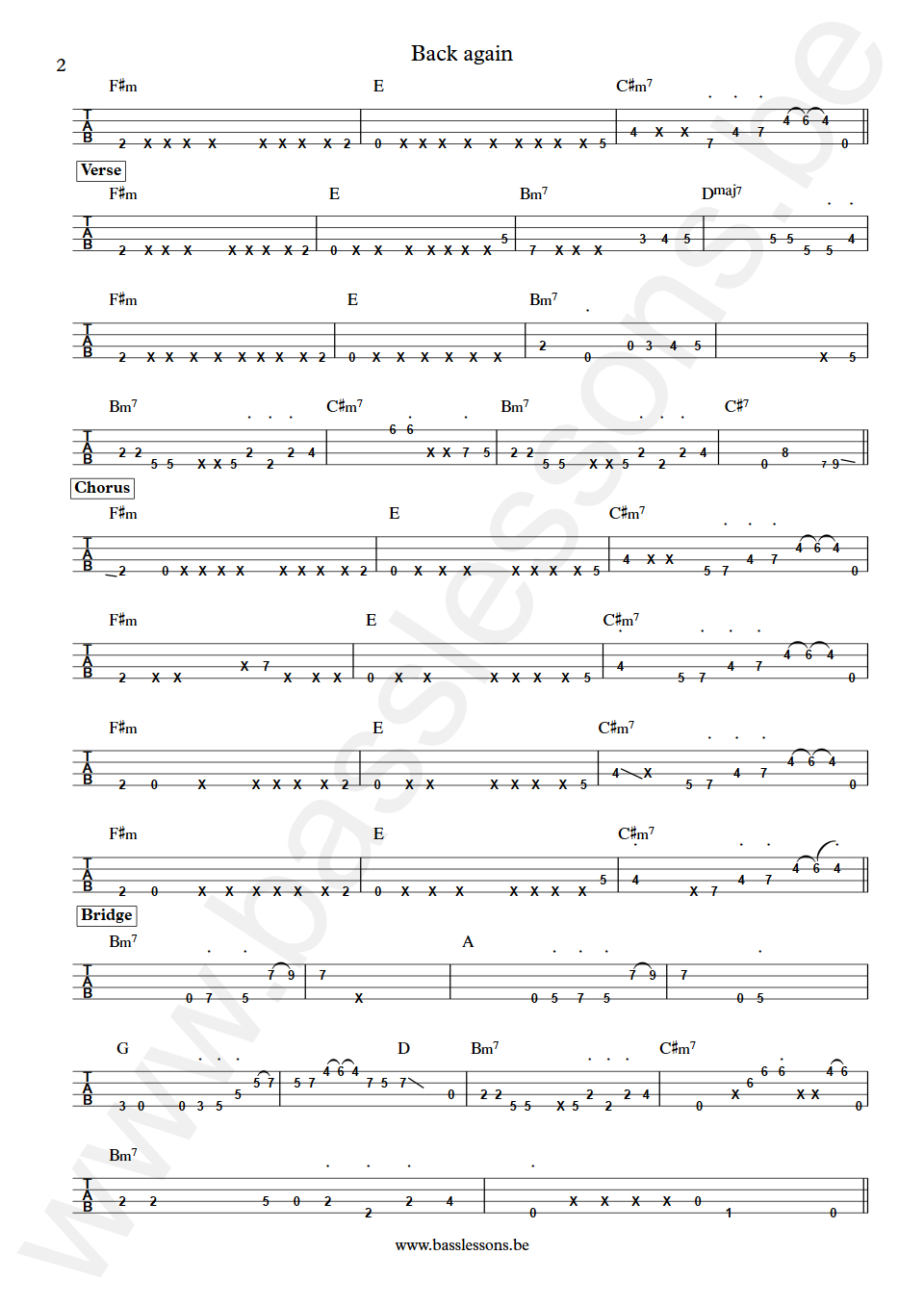 Joan as police woman Back again Meshell Ndegeocello Bass Tab part 2