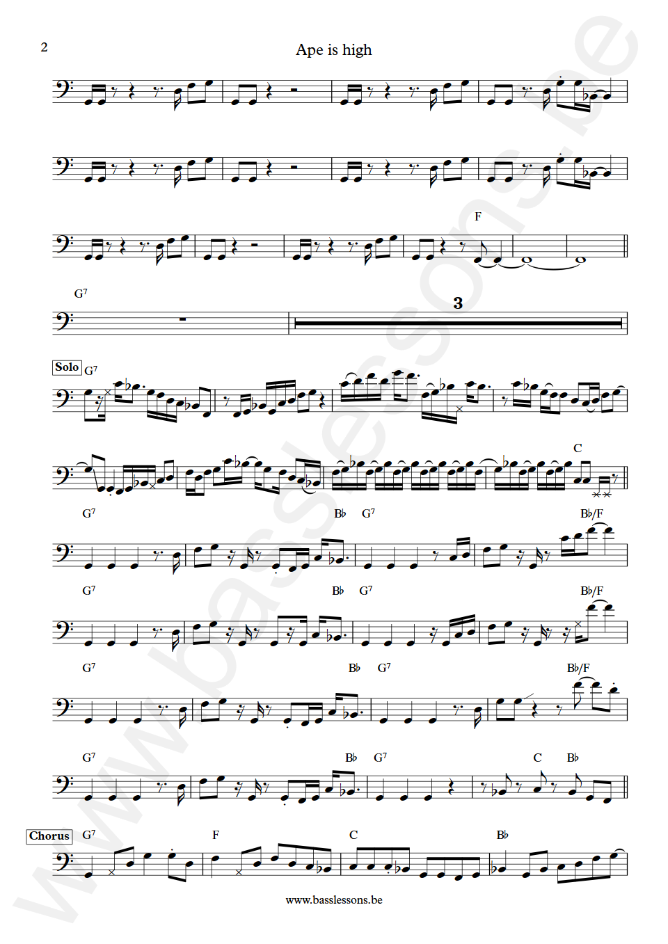 Mandrill Ape is high Frederick Solomon Bass Transcription part 2