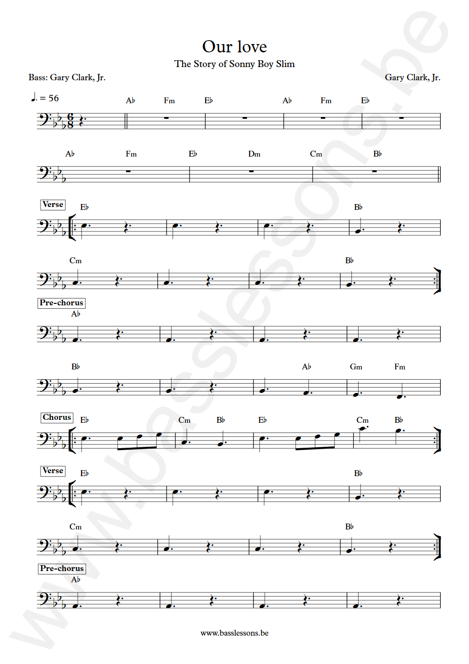 Gary Clark Jr. Our love Gary Clark Jr. Bass Transcription