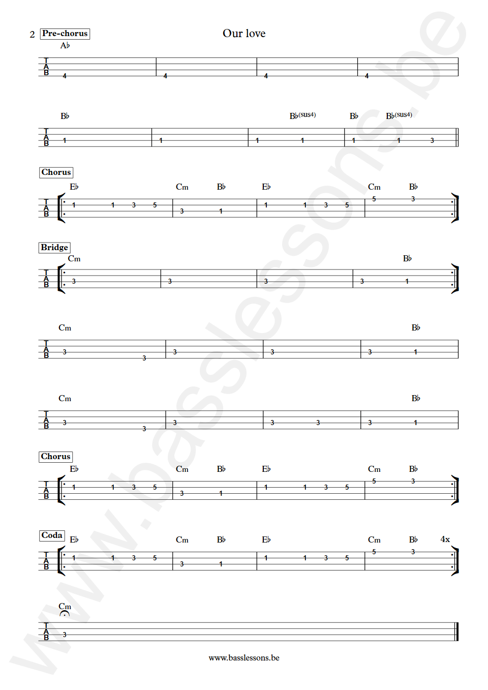 Gary Clark Jr. Our love Gary Clark Jr. Bass Tab part 2