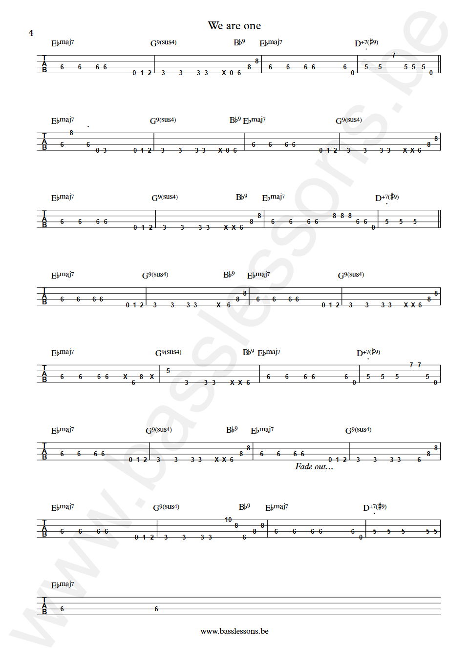 Maze We are one Robin Duhe Bass Tab part 4