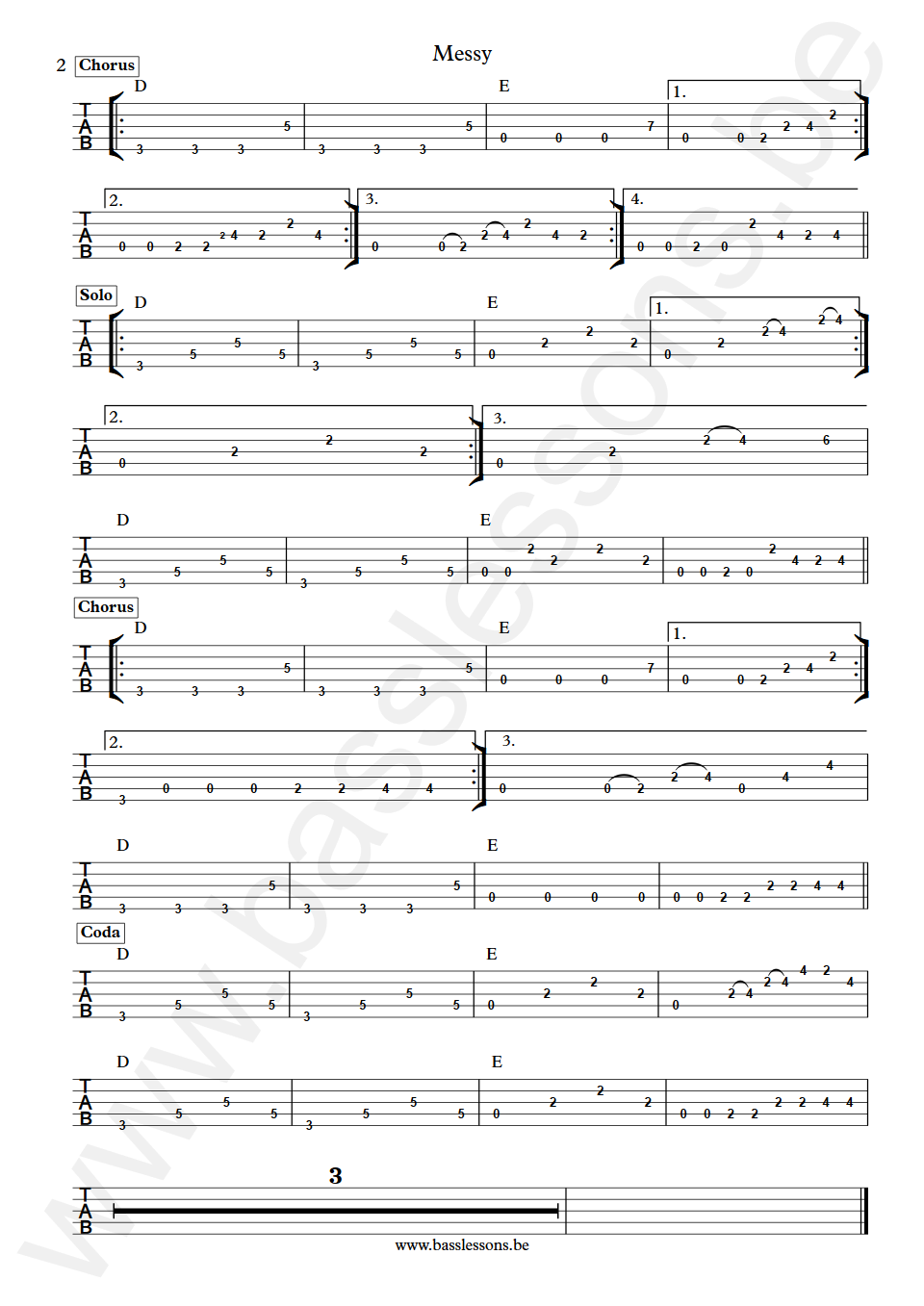 Lola Young Messy Jared Solomon Bass Tab part 2