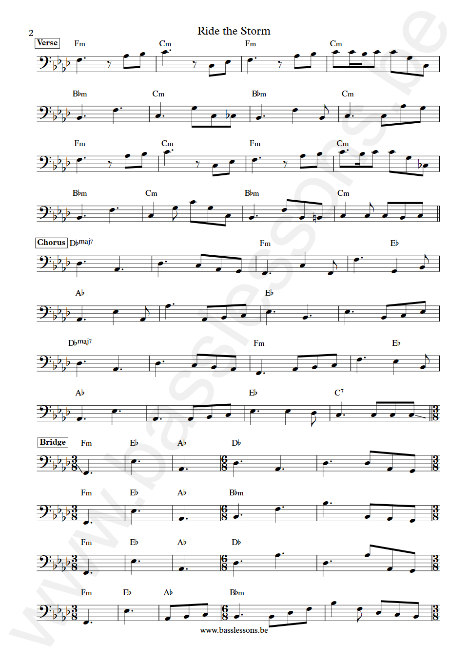 GoldFord Ride the Storm Bass Transcription part 2