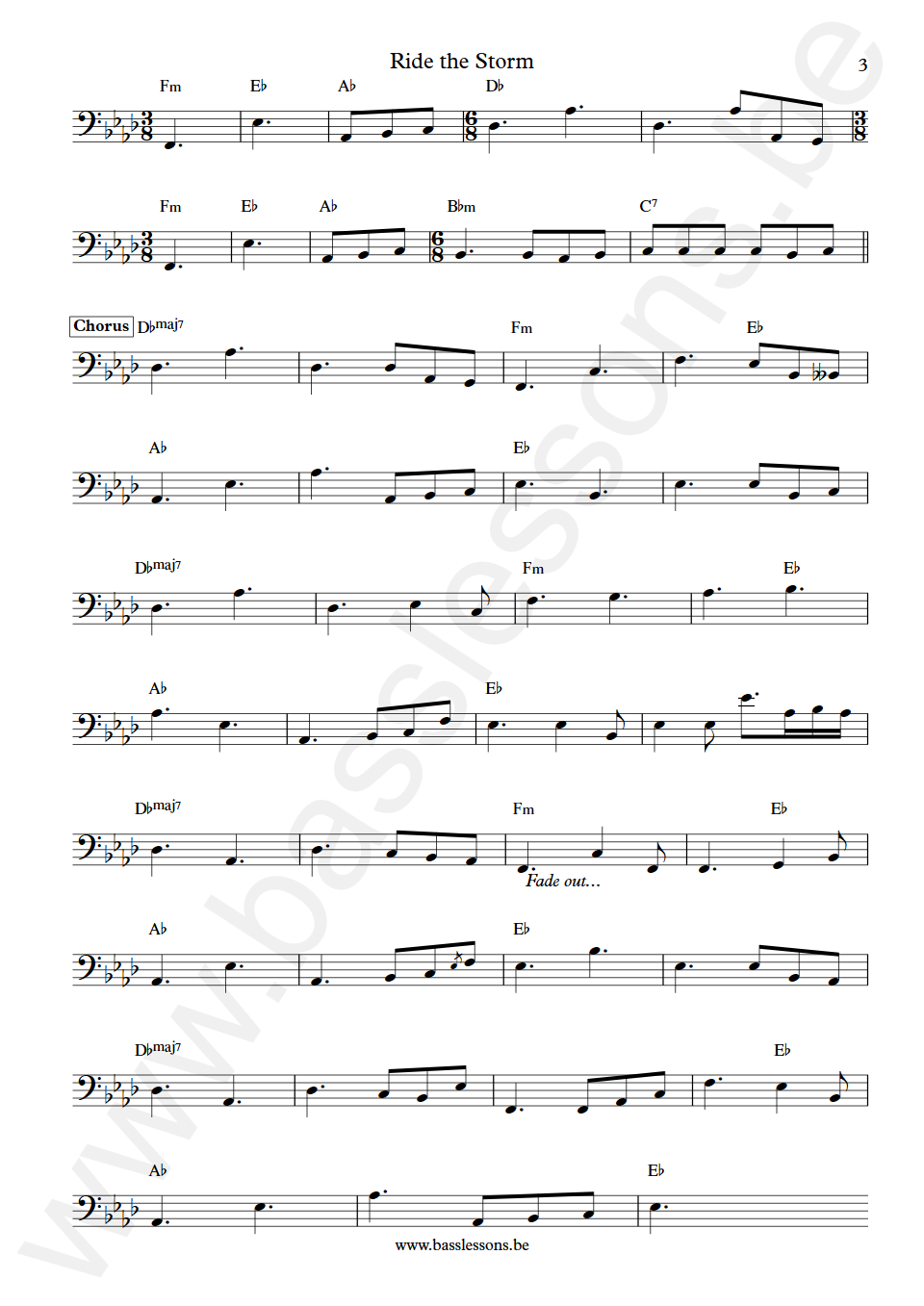 GoldFord Ride the Storm Bass Transcription part 3